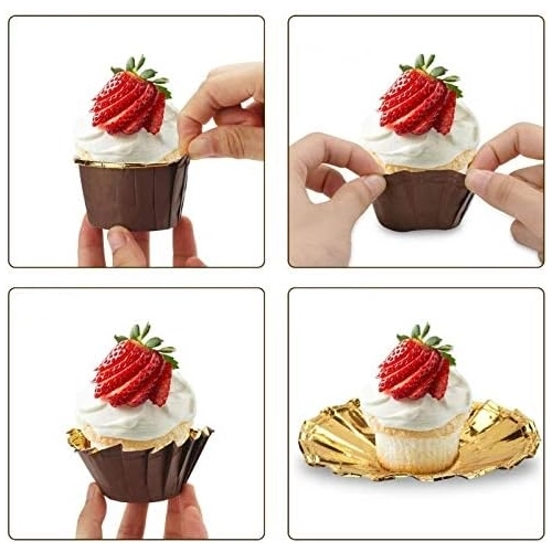 PAPILOTKI DO MUFFINEK foremki na babeczki DEKORACJE urodziny brązowy 20szt